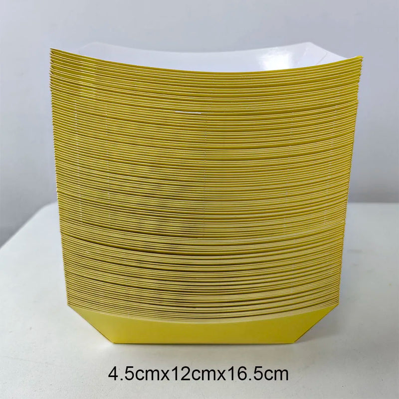 Load image into Gallery viewer, 6/12/24 Solid Color Paper Food Trays Disposable Food Boat Black White Blue Yellow Popcorn Box Baby Showe Birthday Party Supplies
