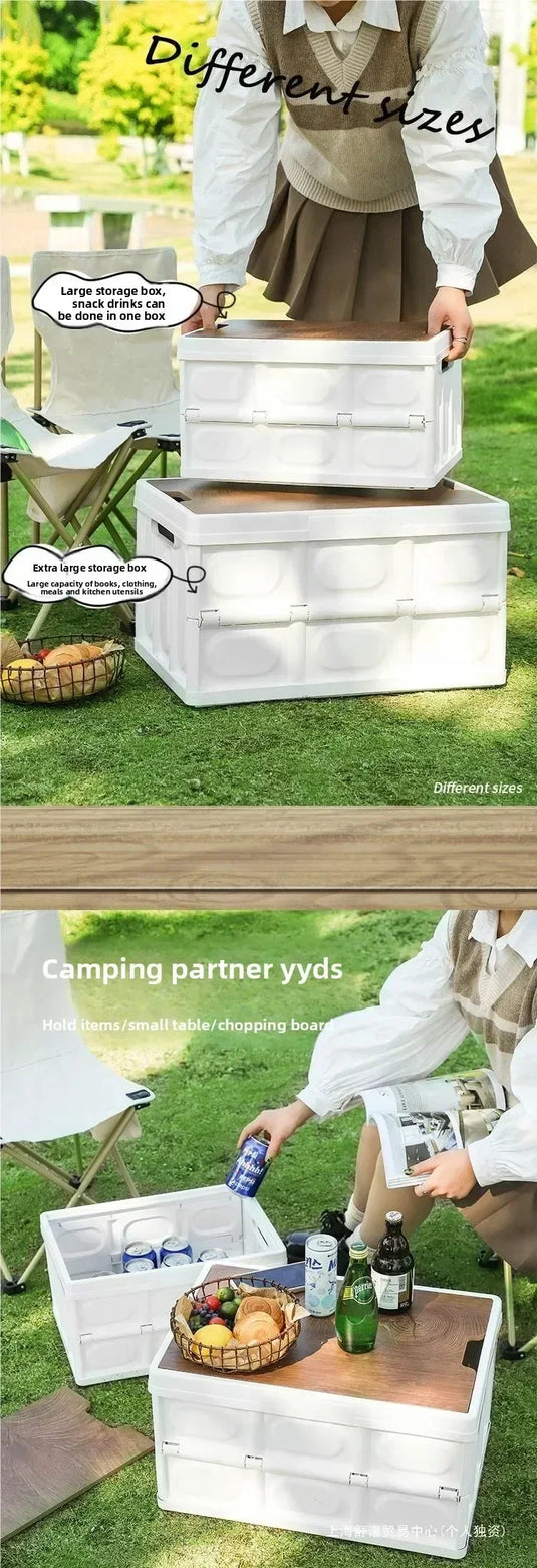 Outdoor Storage Box,Camping Folding Box,Camping Table,Camping Wooden Chopping Board,Car Trunk Organizer Storage Box