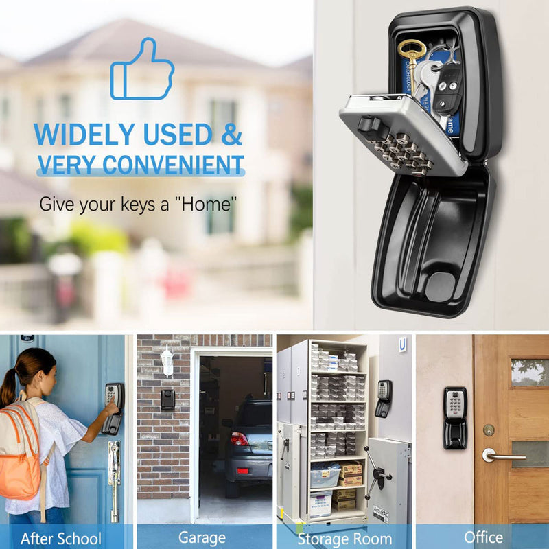 Load image into Gallery viewer, Key Lock Box Wall-Mount Secret Code Security Key Safe Secret Organizer Box No Key Home Office Weatherproof Safe Key Keeper NEW

