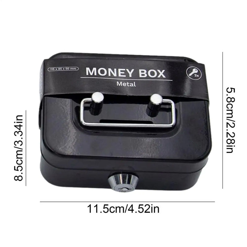 Load image into Gallery viewer, Portable Small Lock Box Security Safe Lock Boxes Mini Metal Cash Box Money Bank Metal Coin Bank Security Box Sturdy Cash Box
