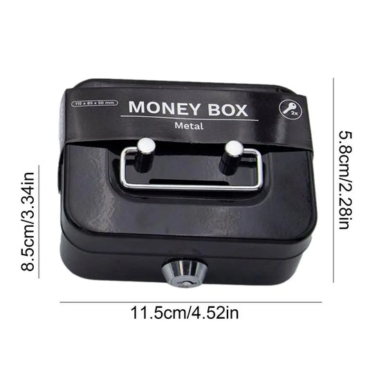 Portable Small Lock Box Security Safe Lock Boxes Mini Metal Cash Box Money Bank Metal Coin Bank Security Box Sturdy Cash Box