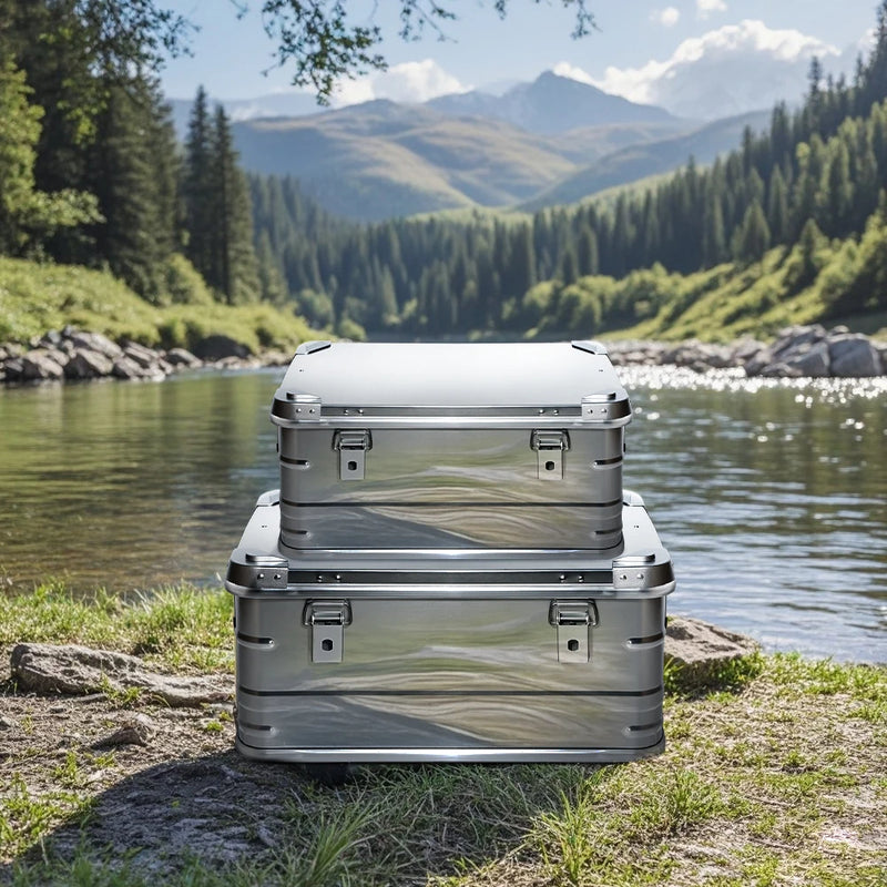 Load image into Gallery viewer, DOTWISE Outdoor Storage Box 30-80L Large Capacity Aluminum Alloy Box For Camping Picnics Travel Home Storage Organization
