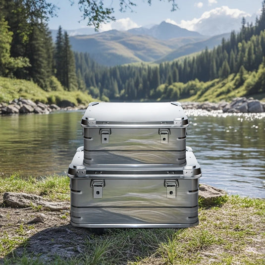 DOTWISE Outdoor Storage Box 30-80L Large Capacity Aluminum Alloy Box For Camping Picnics Travel Home Storage Organization