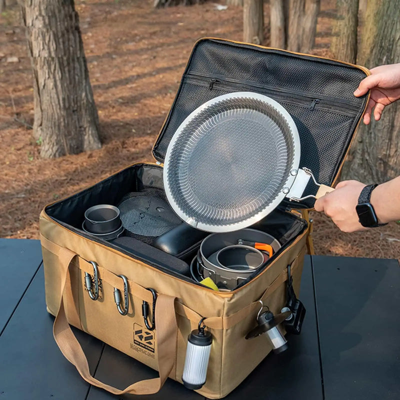 Load image into Gallery viewer, 30L Camping Storage Box Soft Tableware And Kitchenware Storage Box Foldable Organizer Bag For Stove Pots Bowls Camping Equipment
