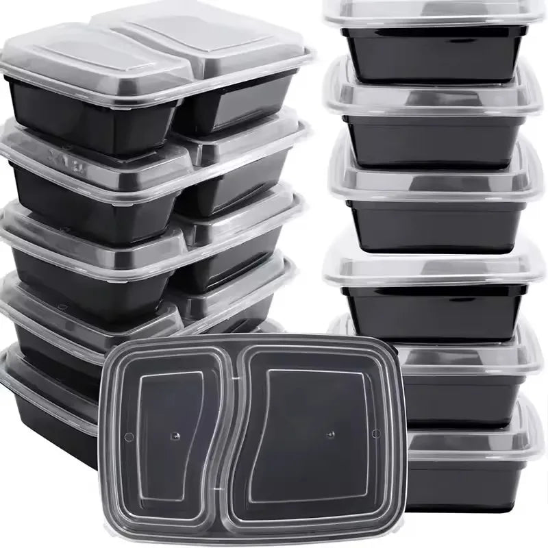 Load image into Gallery viewer, 10PCS Disposable Food Boxes Compartments With Lids Disposable Bento Boxes Kitchen Storage Bento Fruit Takeaway Food Container
