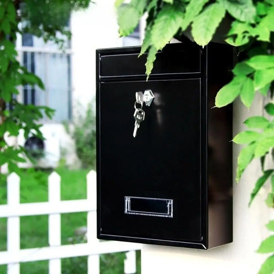 Rainproof Wall Mounted Mailbox Safe Locking with 2 Keys Tinplate Letter Boxes Clear Window Iron Large Mail Drop Box Garden