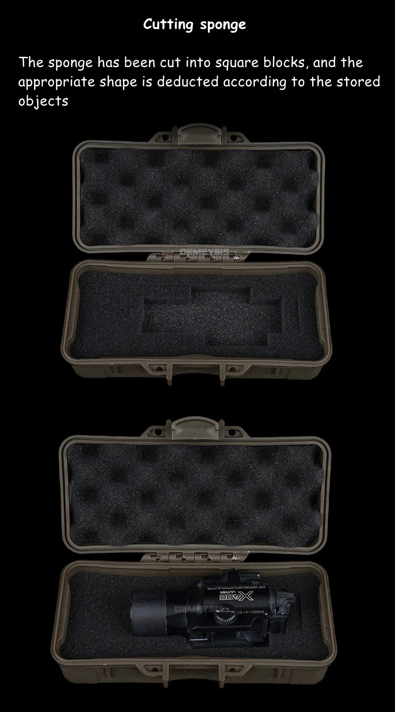 Load image into Gallery viewer, Tactical Flashlight Storage Box Dustproof with Padded Hunting Shooting Toolbox Suitcase Lockable Safety Accessories Case
