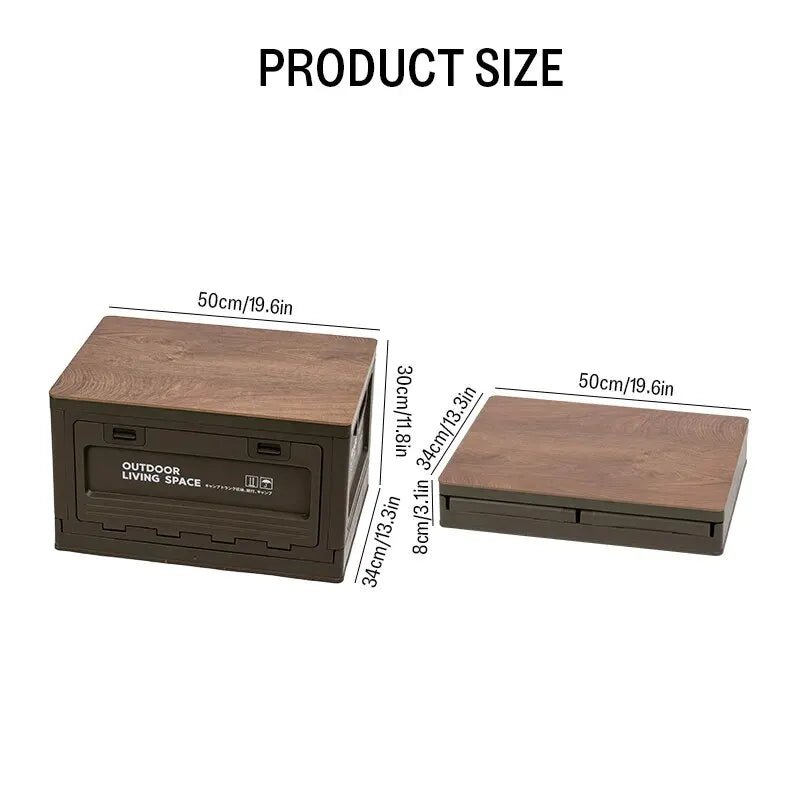 Load image into Gallery viewer, Outdoor Storage Box Camping Folding Box Camping Organizer Car Trunk Wooden Lid Industrial Air Storage Box
