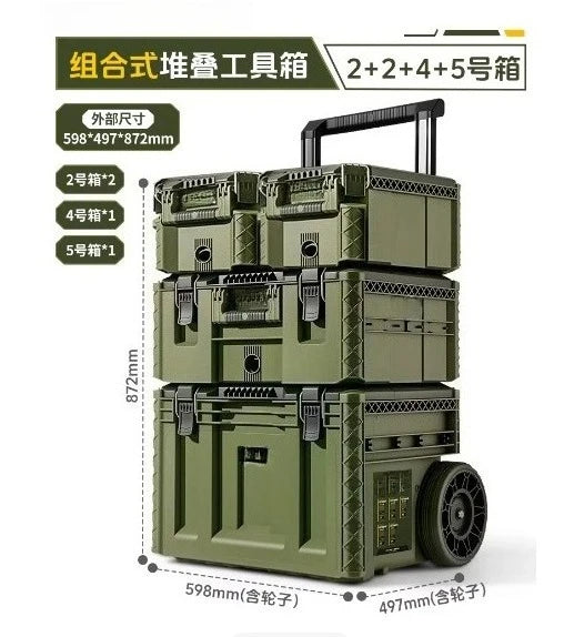 Load image into Gallery viewer, Toolbox Hardware Storage Box Combination Stacking Box Trolley Type Industrial Grade New Base Station Type Hand Pull Large Box
