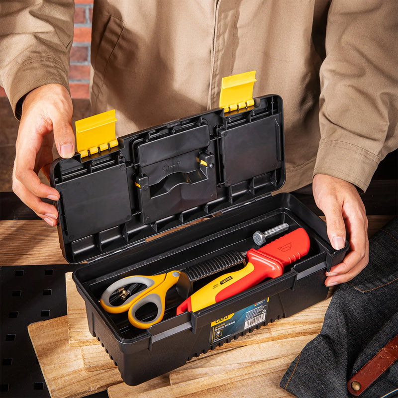 Load image into Gallery viewer, Deli Thickened Toolbox Toolbag Oxford Cloth Empty PP Plastic Storage Box Multifunctional Maintenance Tool Box Household
