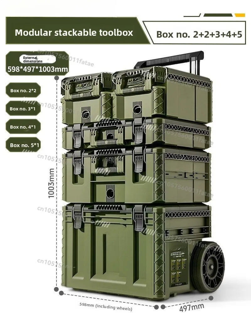 Load image into Gallery viewer, Toolbox Hardware Storage Box Combination Stacking Box Trolley Type Industrial Grade New Base Station Type Hand Pull Large Box
