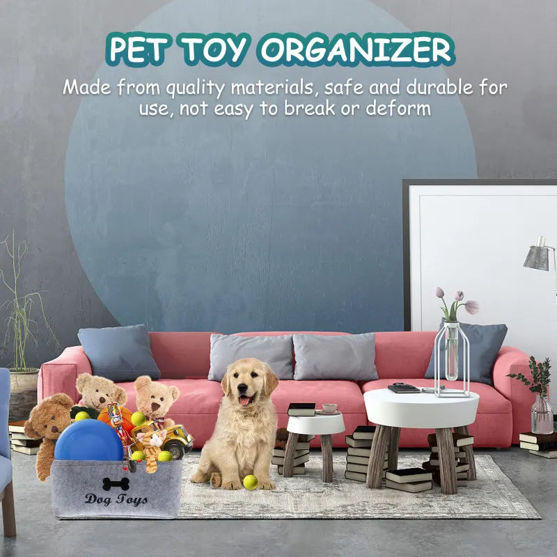 Load image into Gallery viewer, Dog Toy Basket Pet Storage Box Bin Organizer Toys Felt Cat Accessory Container Bins Baskets Accessories Containers Organizing

