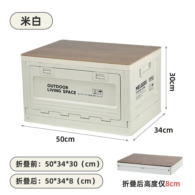 Load image into Gallery viewer, Outdoor Storage Box Camping Folding Box Camping Organizer Car Trunk Wooden Lid Industrial Air Storage Box
