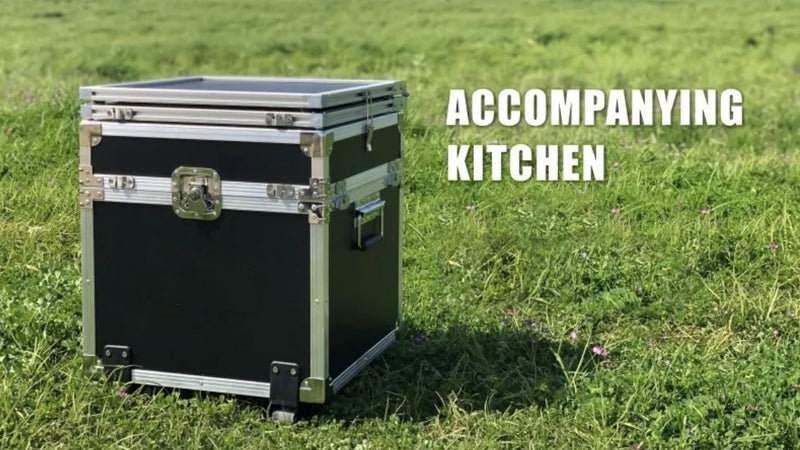 Load image into Gallery viewer, Outdoor Camping Portable Mobile Kitchenette Camping Picnic Kitchen Cooking Folding Storage Box Integrated Stove
