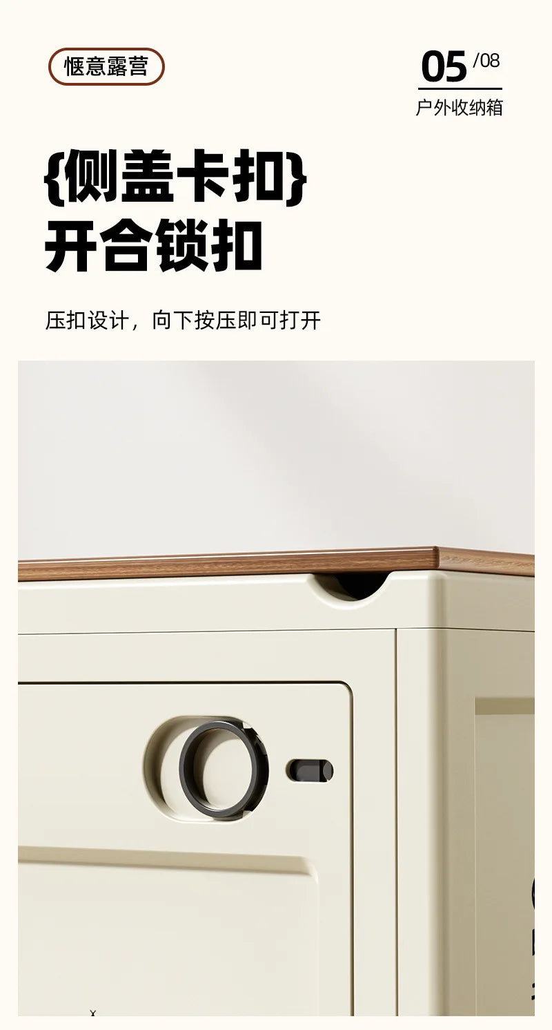 Load image into Gallery viewer, Outdoor Camping Storage Box Camping Wooden Lid Folding Box Car Trunk Storage Box Side Opening Plastic Organizer Box
