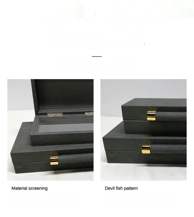 Load image into Gallery viewer, Leather Jewelry Box To Store European Style Wooden Frame Organizer Luxury Jewelry Box Empty No Grid Gift Boxes for Present

