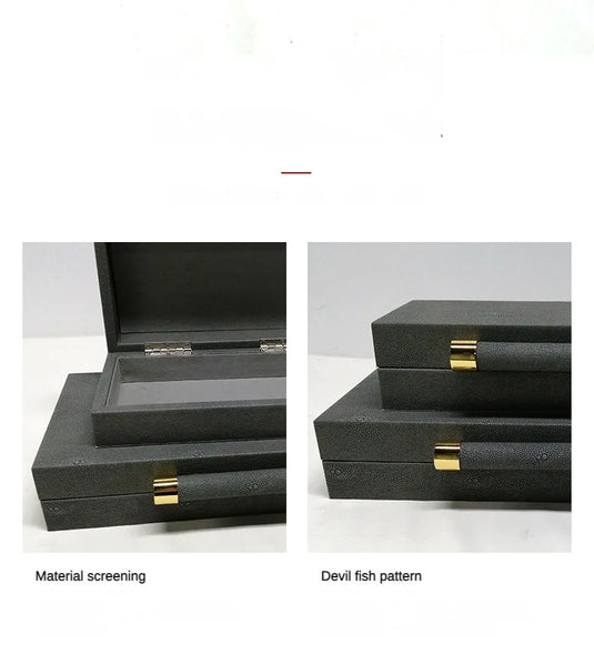 Leather Jewelry Box To Store European Style Wooden Frame Organizer Luxury Jewelry Box Empty No Grid Gift Boxes for Present