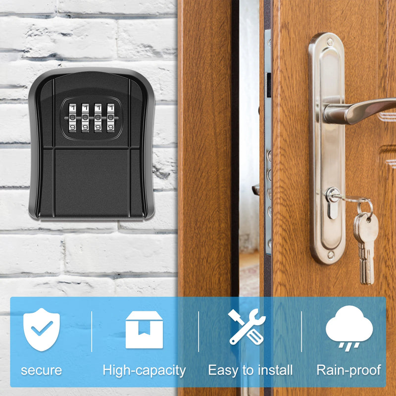Load image into Gallery viewer, Key Lock Box Wall-Mount Secret Code Security Key Safe Secret Organizer Box No Key Home Office Weatherproof Safe Key Keeper NEW
