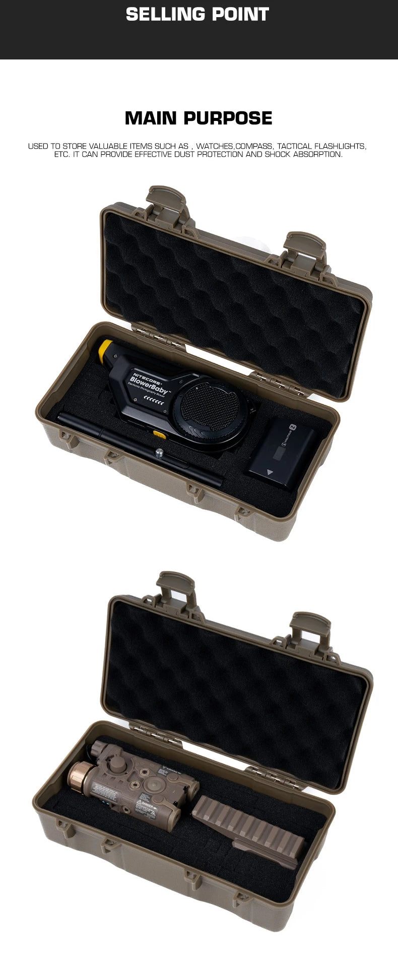 Load image into Gallery viewer, Tactical Equipment Outdoor Shockproof Protection Storage Box Shooting Hunting Laser Box Versatile EDC Flashlight Hard Case
