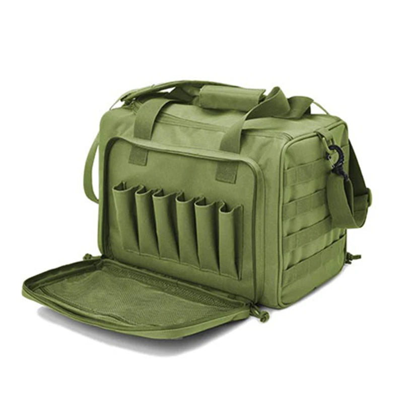 Load image into Gallery viewer, Shooting Range Bag Molle System Outdoor Hunting Accessory Nylon Tactical Gun Case Pack Pistol Tools Shoulder Bag Sniper Black
