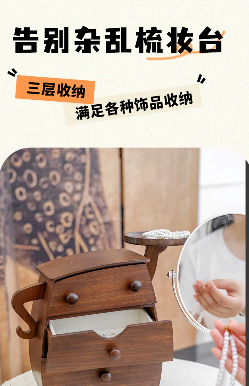 Load image into Gallery viewer, Elegant Wooden Jewelry Box for Rings Necklaces &amp; Earrings High-End Gift for Weddings Housewarmings - Storage Organizer
