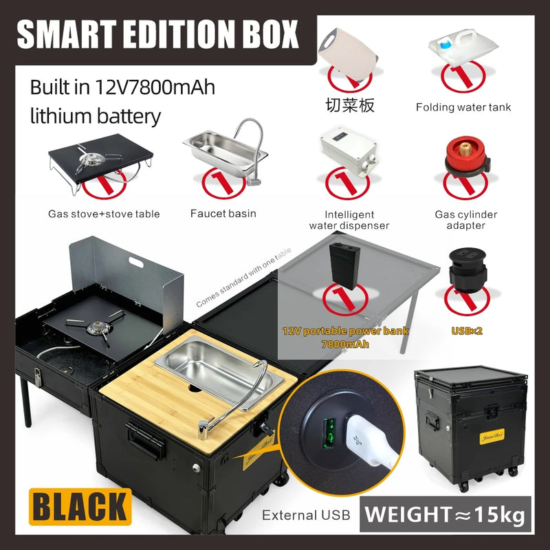Load image into Gallery viewer, Jason Camping Customized High Quality Camping Folding Storage Box for Outdoor Picnic Compact Van Multi Functional Kitchen Box
