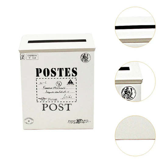Wall Hanging Mail Box Opinion Box Metal Postbox Letterbox Wall Mounted Mailbox for Outdoor Yard Home Office Front Door Garden