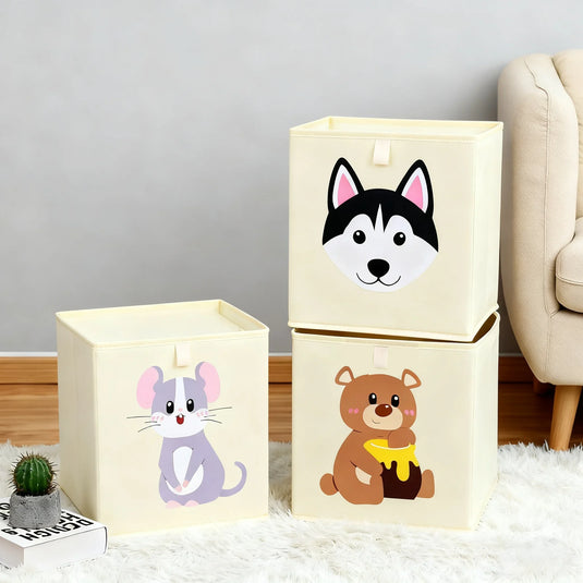 Cartoon Children's Toy Storage Boxes Foldable Oxford Household Storage Basket for Kids Nursery Bedroom Playroom Living Room