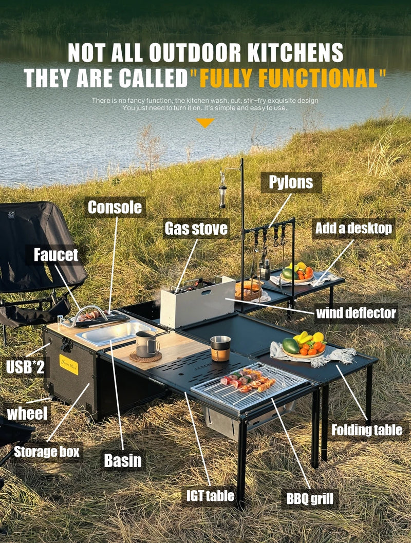 Load image into Gallery viewer, Jason Camping Customized High Quality Camping Folding Storage Box for Outdoor Picnic Compact Van Multi Functional Kitchen Box
