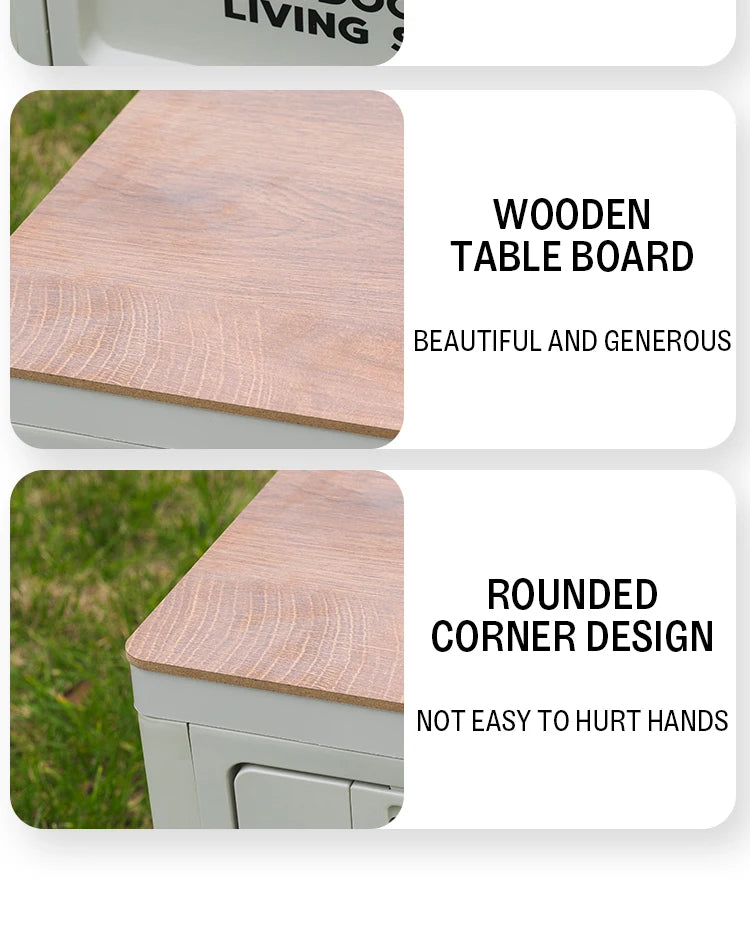 Load image into Gallery viewer, Outdoor Storage Box Camping Folding Box Camping Organizer Car Trunk Wooden Lid Industrial Air Storage Box
