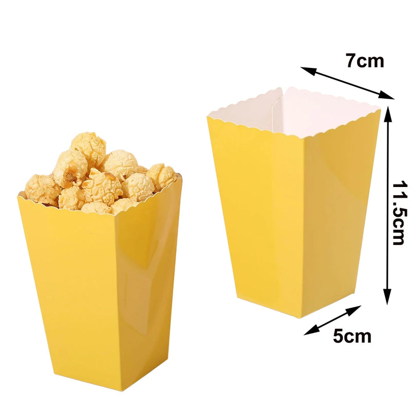 Load image into Gallery viewer, 6/12/24 Solid Color Paper Food Trays Disposable Food Boat Black White Blue Yellow Popcorn Box Baby Showe Birthday Party Supplies
