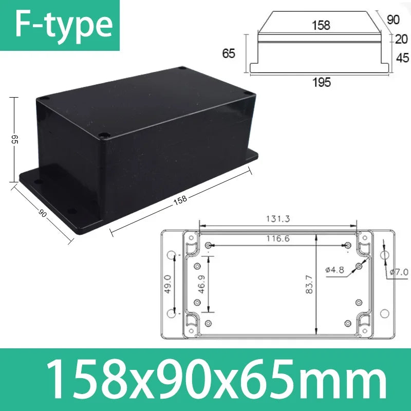 Load image into Gallery viewer, ABS Waterproof Box Housing Electronic Safe Case Plastic Boxes Black Wire Junction Box Plastic Organizer IP67 Waterproof Enclosur
