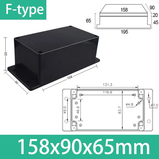 ABS Waterproof Box Housing Electronic Safe Case Plastic Boxes Black Wire Junction Box Plastic Organizer IP67 Waterproof Enclosur