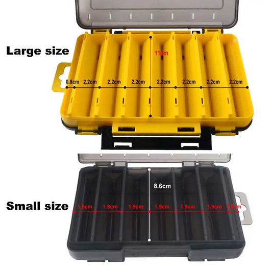 Fishing Tackle box 14 Compartments Fishing Accessories Lure Hook Storage Case Double Sided Fishing Tool organizer boxes