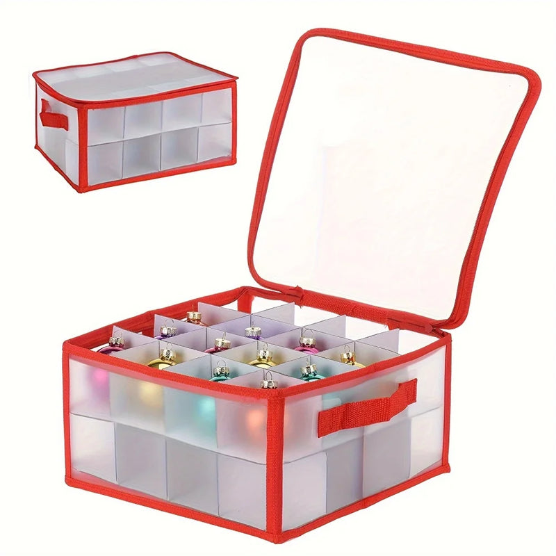 Load image into Gallery viewer, Divider Toy Storage Box 32/64-Grid Baubles Storage Box Christmas Ball Storage Bag Xmas Tree Decorations Organizer Bauble Storage
