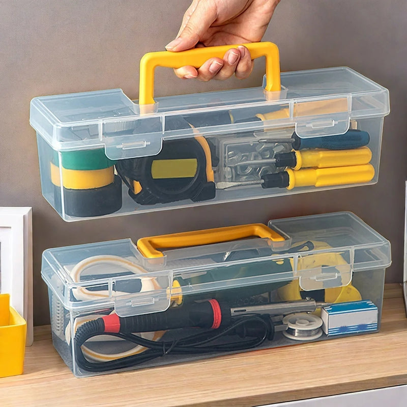 Load image into Gallery viewer, Transparent Handheld Toolbox Portable Large Capacity Thickened Plastic Hardware Tool Storage Box With Handle Tool Organizer Box
