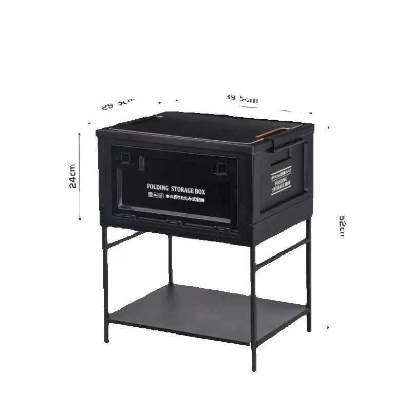 Load image into Gallery viewer, Black Outdoor Camping Box | Foldable Multi-Functional Storage Container | Industrial Style Gear Organizer for Car Trunk &amp; Campin
