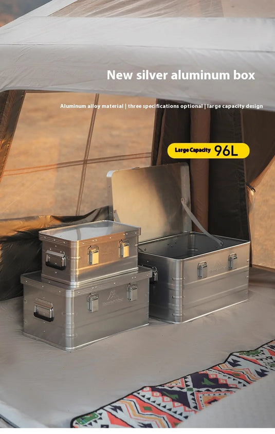 30-80L Outdoor Storage Box Camping Picnic Travel Aluminum Alloy Large Capacity Box Accessories Storage Bag Hiking Accessories