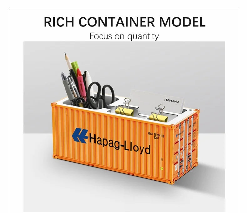 Load image into Gallery viewer, Miniature Realistic Shipping Container Model Simple Multifunctional Office Desktop Pen Holder Storage Box Home Decor Craft
