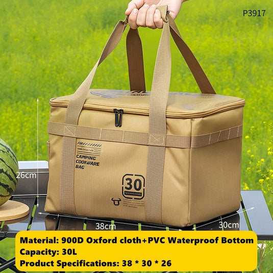 30L Outdoor Storage Bag Large Capacity Folding Storage Box Picnic Camping Hiking Equipment Storage Box Waterproof Organizer