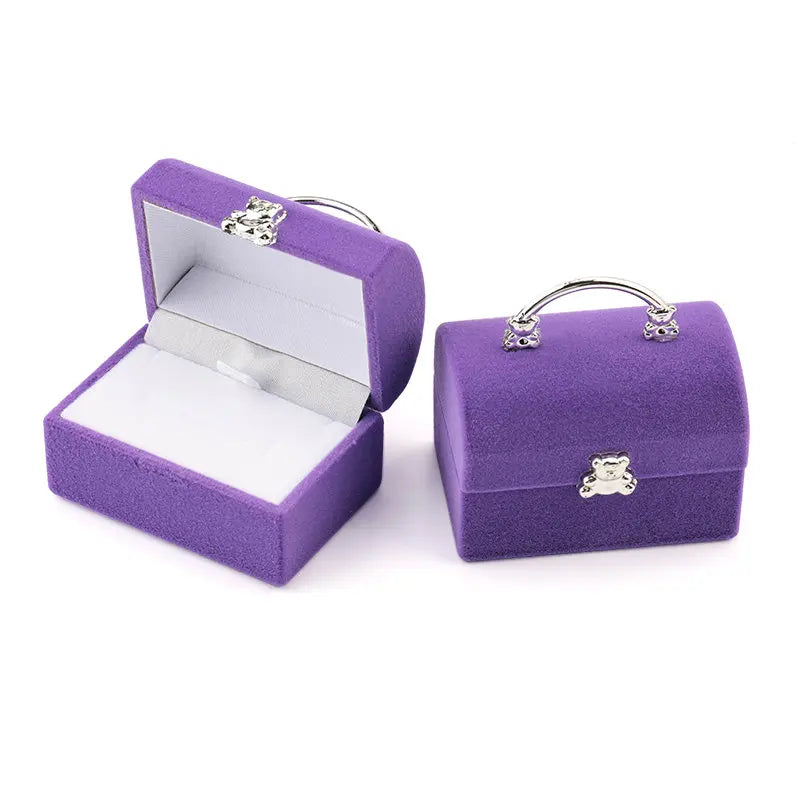 Load image into Gallery viewer, 1 Piece Small Jewelry Box Velvet wedding Ring box Necklace Display Box Cute Bear Gift box Container Case for Jewelry Packaging
