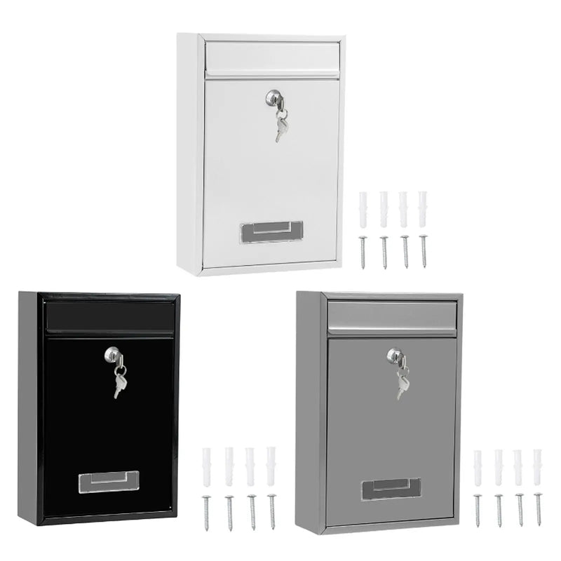 Load image into Gallery viewer, Wall Mounted Mailbox Lockable with 2 Keys Postbox Iron Post Letter Mail Insertion for Outdoor Home Office External Gate Door
