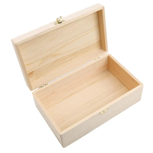 Rectangular Wooden Storage Box Hinged Wooden Gift Box Buckle Boxes Gift Packing Jewelry Case Home Sundries Storage