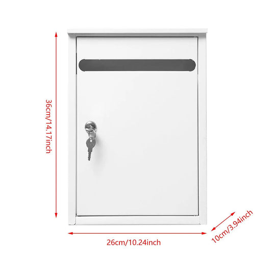 Wall Mount Lockable Mailbox Heavy Duty Package Drop Family Residence Rust Resistant Decorative Office Building Large Drop Box