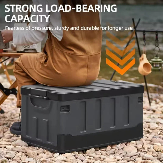 Large Camping Storage Box Portable Waterproof Container Outdoor Storage Case Durable Multi Purpose Foldable Car Trunk Organizer