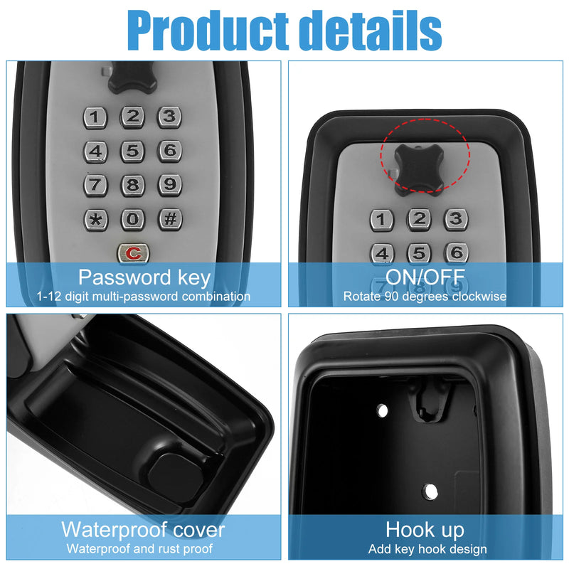 Load image into Gallery viewer, Key Lock Box Wall-Mount Secret Code Security Key Safe Secret Organizer Box No Key Home Office Weatherproof Safe Key Keeper NEW
