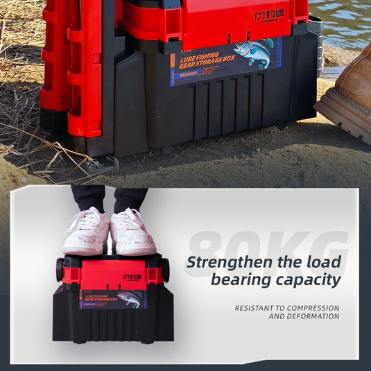 Fishingfans 6L 12L Fishing Box Organizer Multi-function Lure Live Fish Bucket Thickening Storage Box Fishing Tackle Box