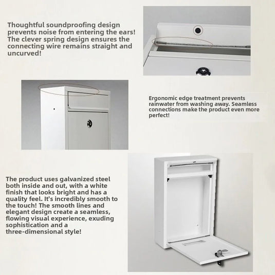 Rainproof Wall Mounted Mailbox Safe Locking with 2 Keys Tinplate Letter Boxes Clear Window Iron Large Mail Drop Box Garden
