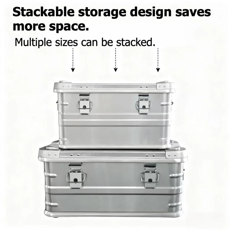 Load image into Gallery viewer, 30L 50L 80L Aluminum Alloy Travel Storage Box Silver Storage Box for Camping Household Car Picnic Travel Camping Outdoor storage
