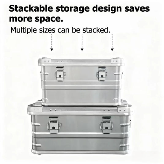 30L 50L 80L Aluminum Alloy Travel Storage Box Silver Storage Box for Camping Household Car Picnic Travel Camping Outdoor storage